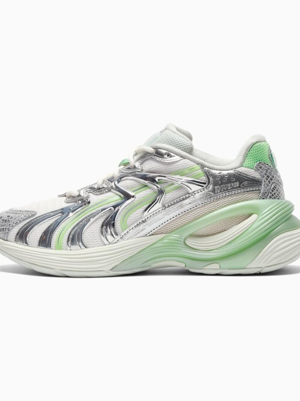 Puma Green Silver Chunky Sneakers Women’s Size 8 Y2K Trainer NEW
